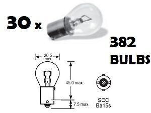 30 x 382 12V P21W Car Stop Tail Rear Reverse Fog Light Indicator Bulbs BA15S NEW