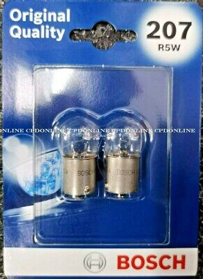 2 x BOSCH 207 12V R5W CAR VAN SIDE TAIL REAR LIGHT BULBS BACK CLEAR BA15S SCC