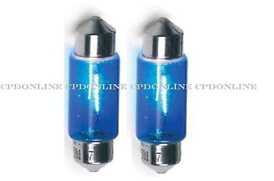 2 x 239 12V 5W 10W (T11 x 38mm) FESTOON BULBS BLUE HALOGEN INTERIOR NUMBER PLATE