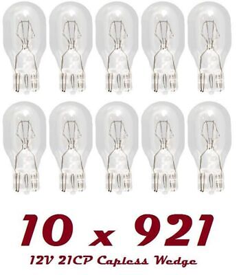 10 x 921 12V 955 CLEAR Bulbs HIGH LEVEL BRAKE STOP LIGHT Capless REAR BULB T15