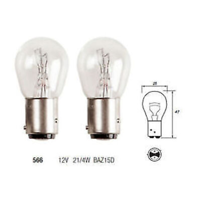 2 x 566 BULB BRAKE STOP TAIL FOG 12V 21/4W BAZ15D OFFSET PIN BULBS CAR BACK REAR