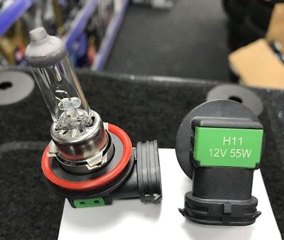 2 x H11 CLEAR 55W 12V HALOGEN BULB HEADLIGHTS FOGLIGHT BULBS HEADLAMPS PAIR