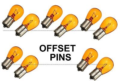 10 X 581 AMBER BULBS ORANGE INDICATOR LIGHT 12V 21W BAU15S PY21W CAR OFFSET PINS