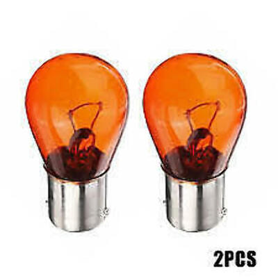 2 x 343 P21W BA15S 12V 21W AMBER ORANGE BULBS BULB PAIR BAYONET STRAIGHT PINS