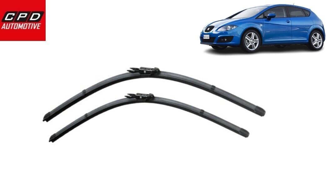 Seat Leon Hatchback 2005-2012 Front Aero  FLAT Wiper Blades 26"+ 26" Wipers