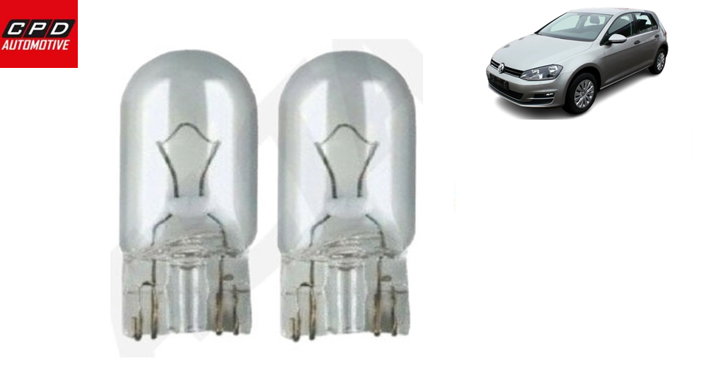 VW Golf MK7 Hatchback 2013-19 NUMBER PLATE Bulb BULBS 12V 5W CLEAR PUSH-IN PAIR