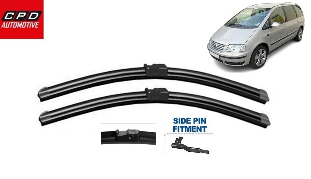 Volkswagen Sharan (2002-2010) Front AERO FLAT Wiper Blades 28"+28" Wipers Pair