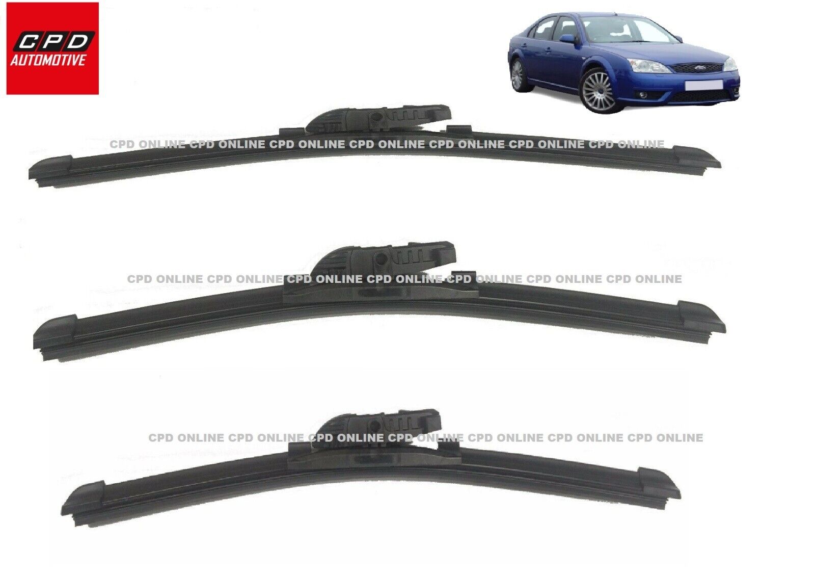 Ford Mondeo MK3 Hatchback 2000-2007 Front+Rear Wiper Blades 22"+20"+18" WIPERS