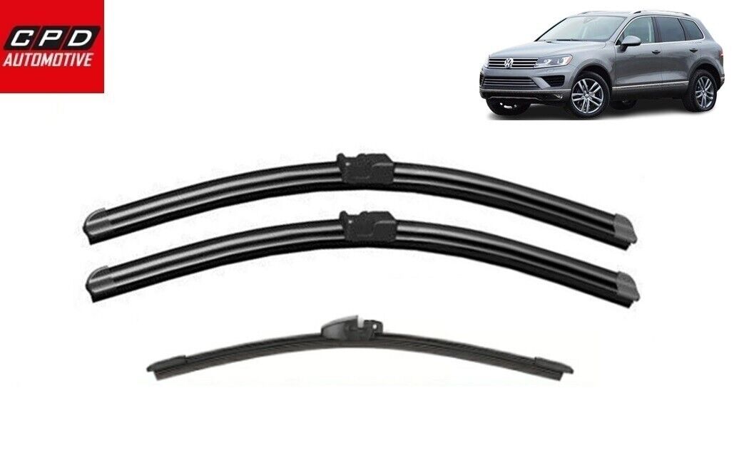 Volkswagen Touareg (2010-2016) Front & Rear Aero Wiper Blades 26"+26"+15" Wipers