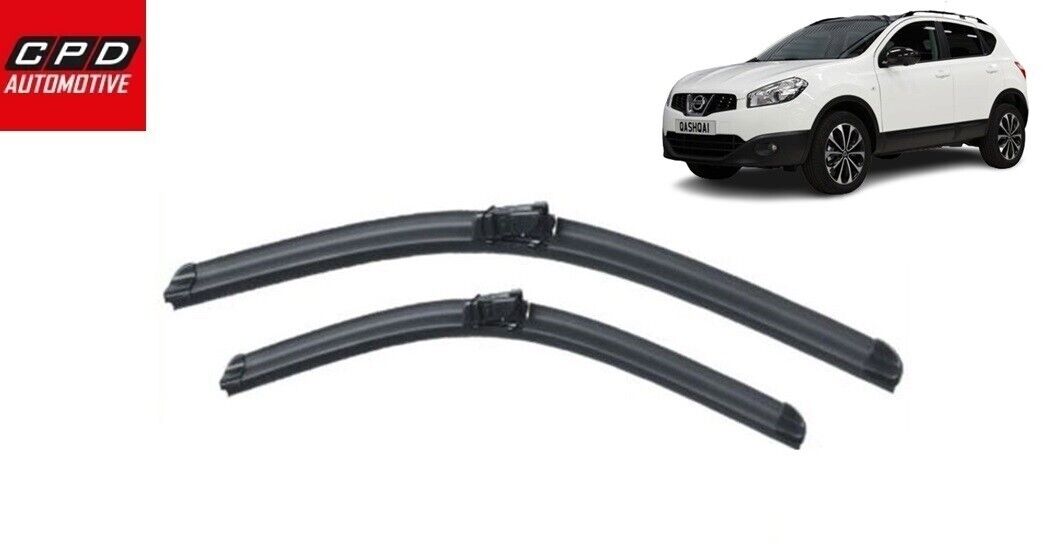 FOR Nissan Qashqai SUV 2006-13 Front Aero Wiper Blades 24"+14" Wipers