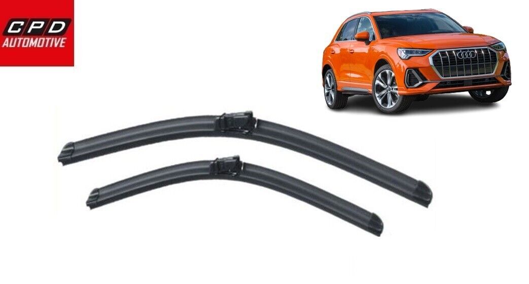 Audi Q3 2018 - Onwards Front Flat Aero Wiper Blades 24" + 20" Wipers Pair