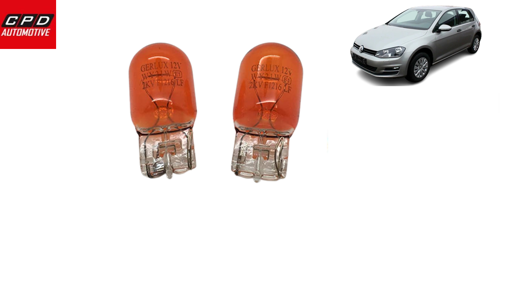 VW Golf MK7 Hatchback 2013-2019 REAR INDICATOR LIGHT AMBER BULBS 12V 21W PAIR