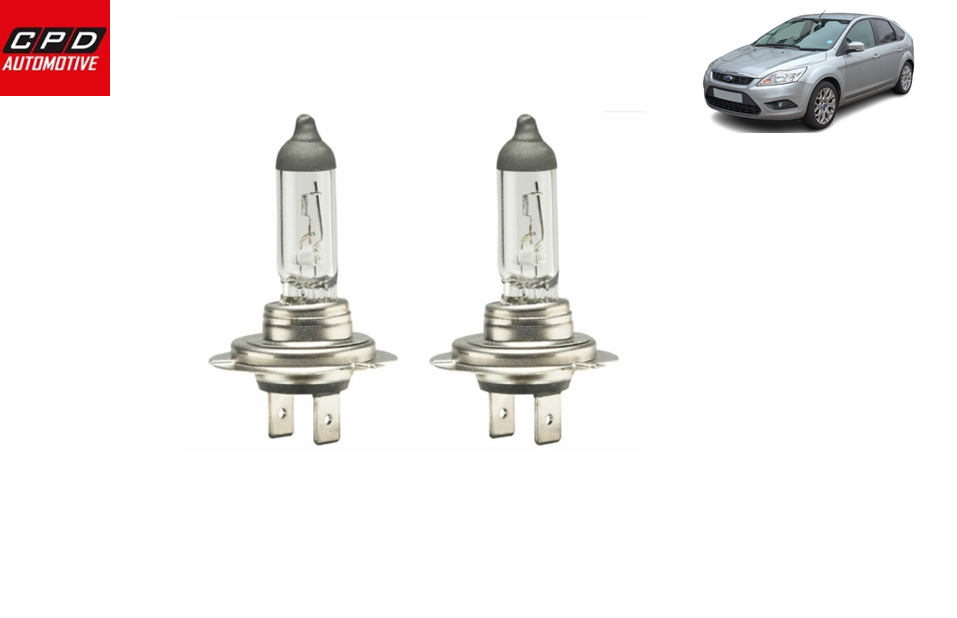 Ford Focus HATCHBACK MK2 2004-11 H7 CLEAR HEADLAMP HEADLIGHTS HALOGEN BULBS PAIR