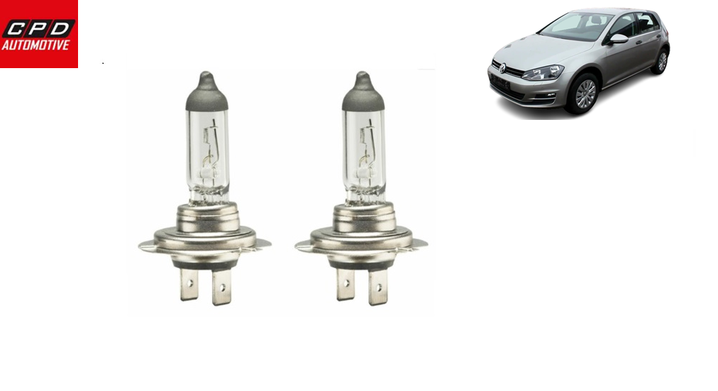 VW Golf MK7 Hatchback 2013-19 CLEAR HEADLAMP HEADLIGHTS HALOGEN BULBS PAIR