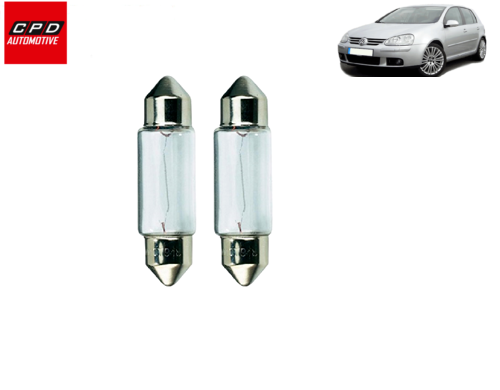 VW Golf MK5 2005-09 NUMBER PLATE REGISTRATION BULB BULBS FESTOON CLEAR PAIR