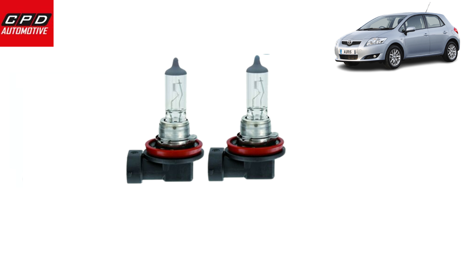 TOYOTA AURIS 2006-2012 H11 CLEAR HEADLAMP HEADLIGHTS HALOGEN BULBS PAIR