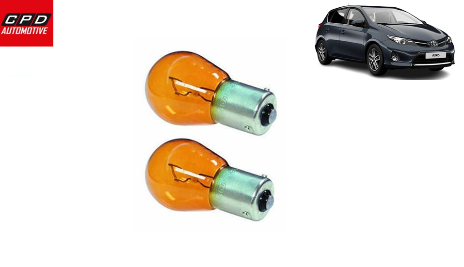 TOYOTA AURIS 2013-ON FRONT INDICATOR LIGHT AMBER ORANGE BULBS 12V 21W PAIR