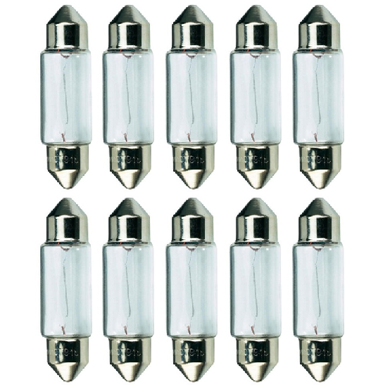 10 x 265 12v 10w T11x44mm Clear Festoon Bulbs INTERIOR NUMBER PLATE Car Rear 264