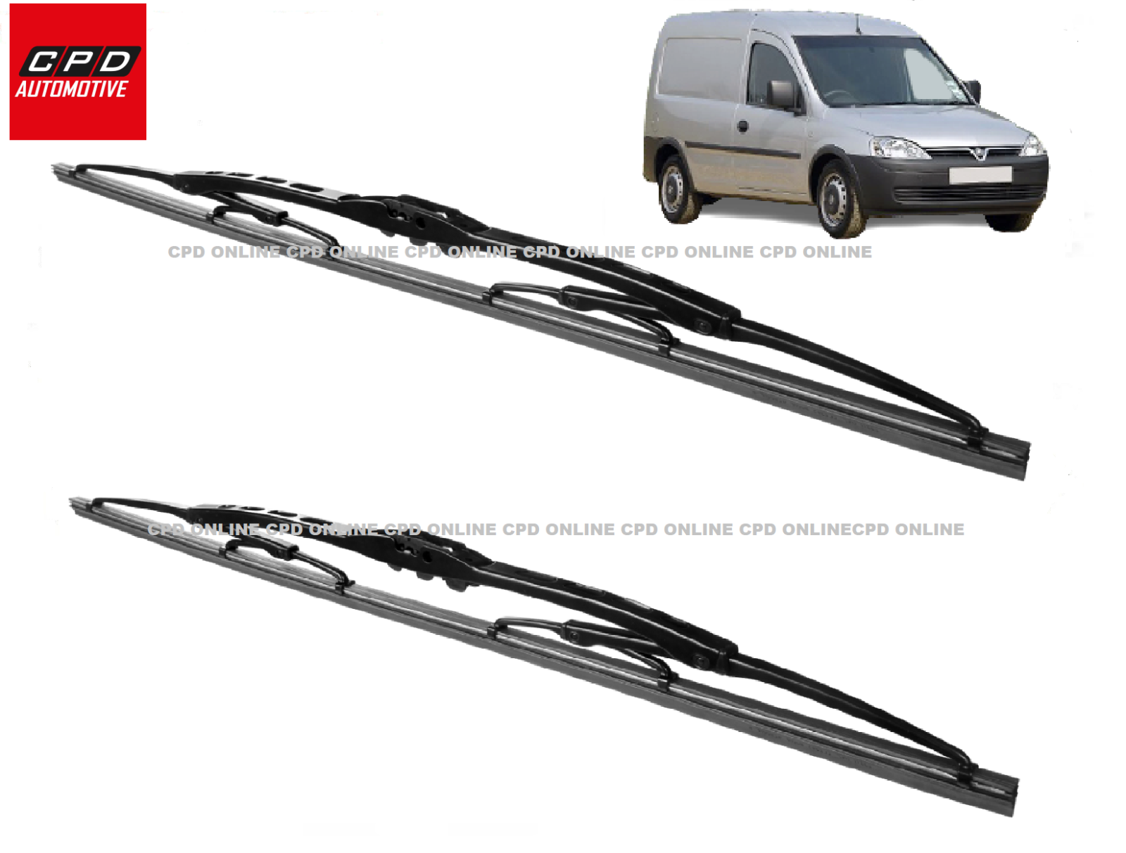Vauxhall Combo VAN 2001-2012 Front Metal Windscreen Wiper Blades 21"+17" Wipers