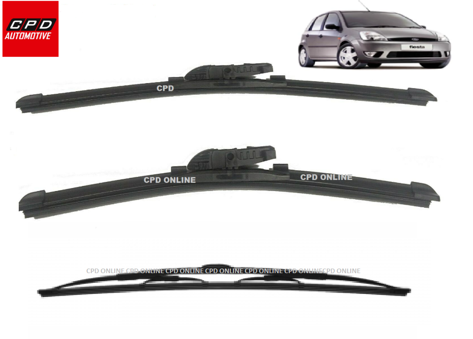 Ford Fiesta MK5/MK6 2002-2008 Front Aero & Rear Wiper Blades 22"+16"+11" Wipers