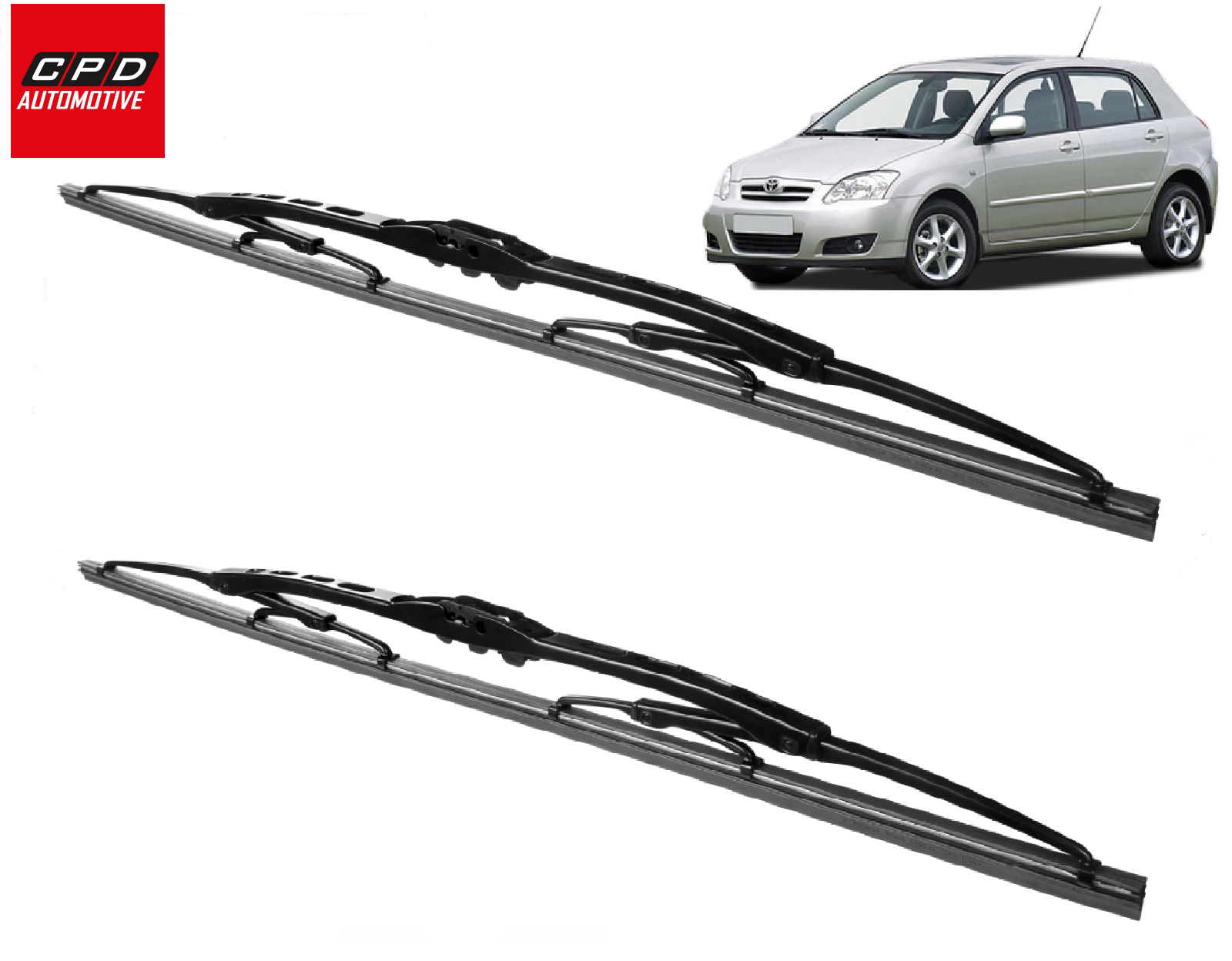 Toyota Corolla (2001-2007) Front Windscreen Wiper Blades 21'' + 19'' Wipers PAIR