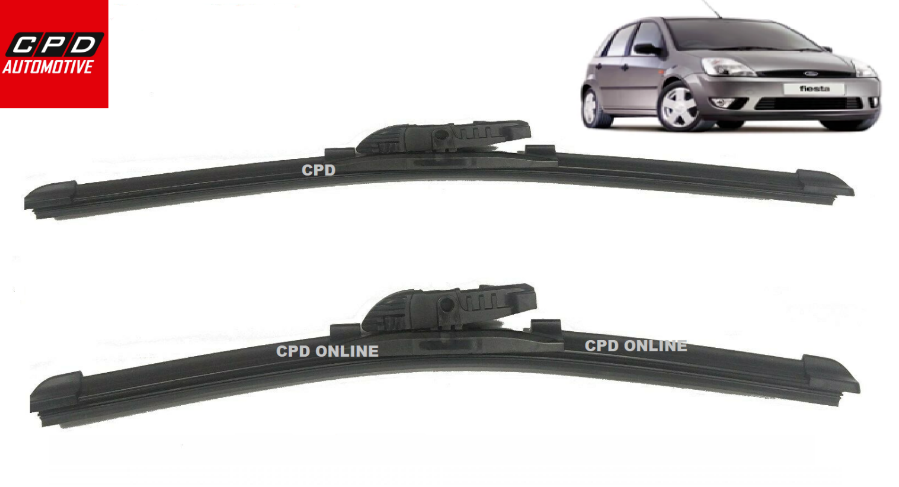 Ford Fiesta MK5/MK6 (2002-2008) Front Aero FLAT Wiper Blades 22"+16" Wipers PAIR