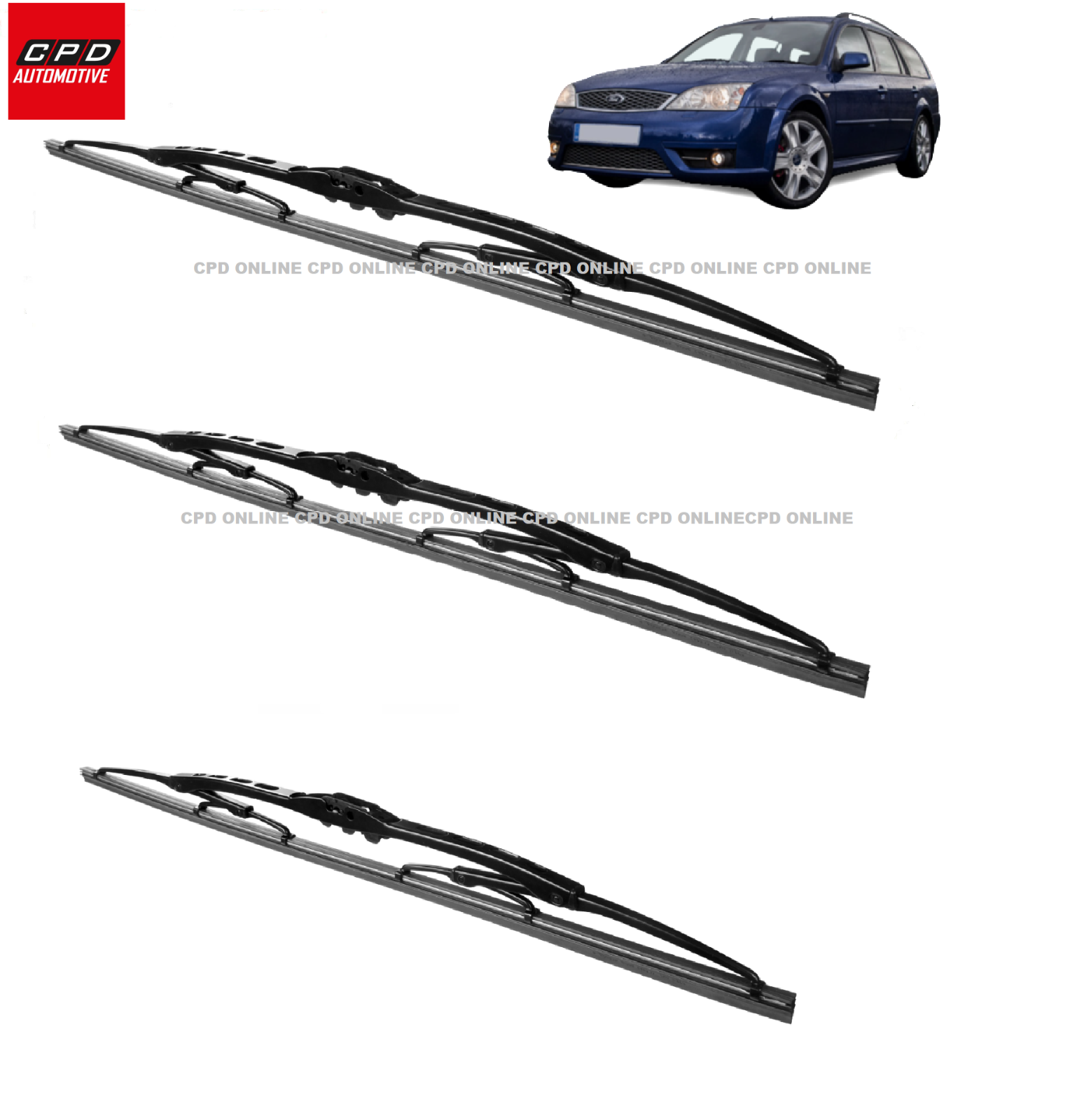 Ford Mondeo MK3 Estate (2000-2007) Front & Rear Wiper Blades 21”+20”+11”Wipers