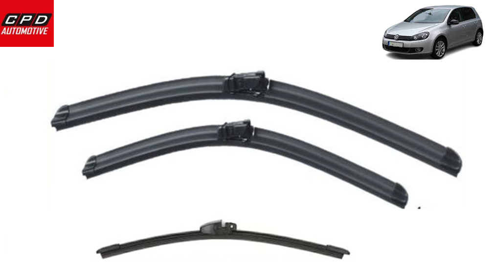 VW Golf MK6 Hatchback 2009-2012 Front+Rear AERO Wiper Blades 24"+19"+11" Wipers