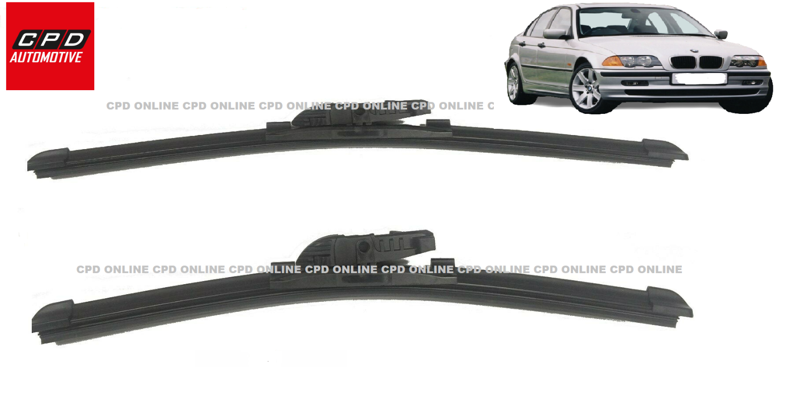 BMW 3 Series E46 (1998-2005) Front Flat Aero Wiper Blades 24"+20" Wipers Pair