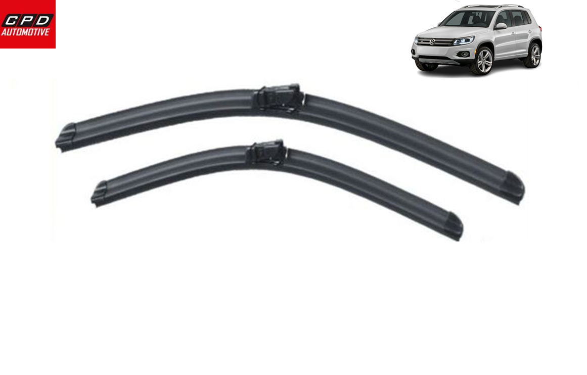 Volkswagen Tiguan (2007-2015) Front Aero Flat Wiper Blades 24”+21” Wipers PAIR