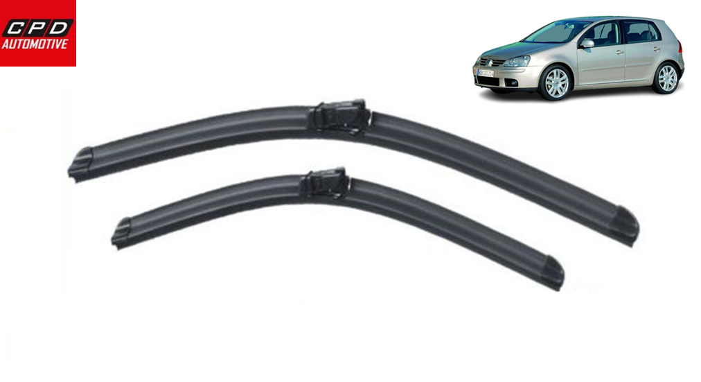 VW Golf MK5 Hatchback 2005-2009 Front Flat Aero Wiper Blades 24"+18" Wipers Pair