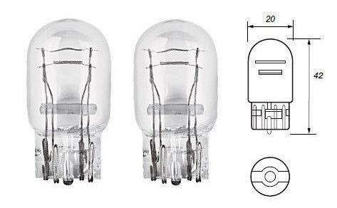 2 X 580 BULBS 12V 21/5W LARGE CAPLESS WEDGE 380W STOP TAIL BRAKE LIGHT BULB T20