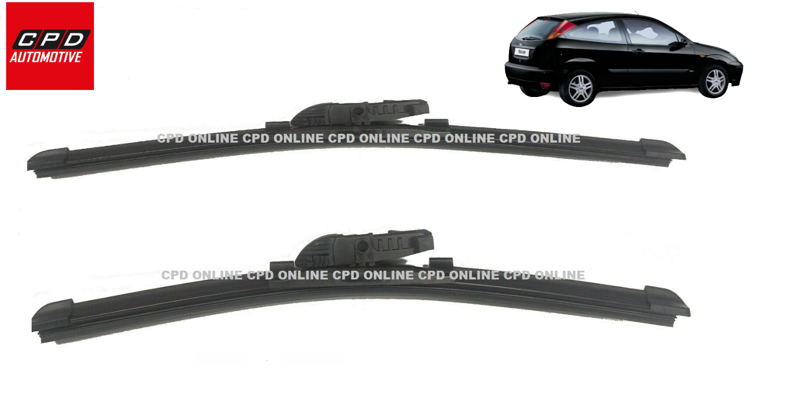 Ford Focus MK1 HATCH 1998-2004 Front Aero Flat Wiper Blades Pair 22"+18" Wipers