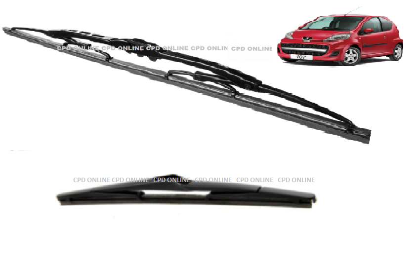 Peugeot 107 (2005-2014) Front & Rear UNIVERSAL Wiper Blades 26" + 11" Wipers
