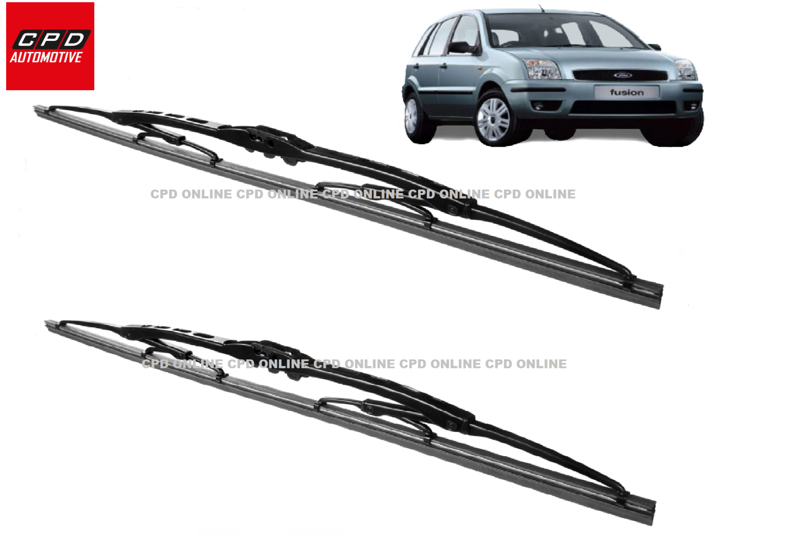 Ford Fusion (2002-2012) Front Windscreen Metal Wiper Blades Pair 21"+17" Wipers