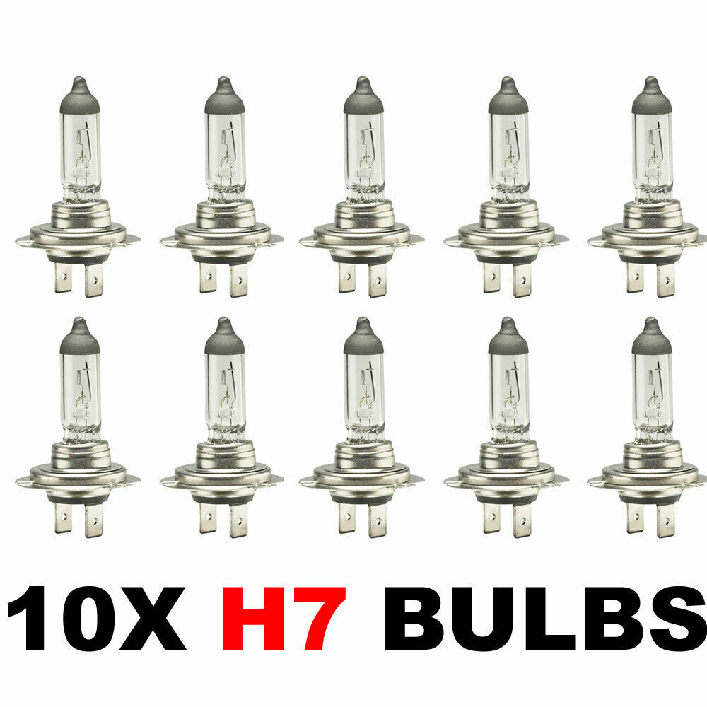 10 x H7 HALOGEN HEADLAMPS HEADLIGHTS CAR CLEAR BULB 477 499 12V 55W 2-PIN BULBS