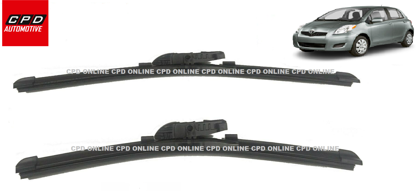 Toyota Yaris 2006-11 Front Flat WINDSCREEN Wiper Blades 24"+14" Wipers PAIR