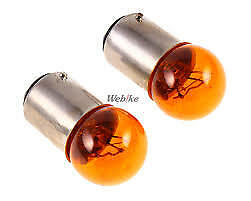 2 x 207 12V 5W Amber Car Van Side Indicator Rear Light Bulbs Orange BA15S SCC