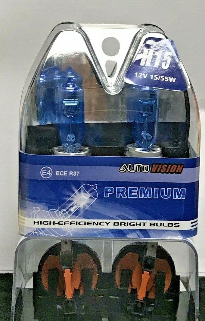 2 x H15 15/55W DRL MAIN BEAM HEADLIGHT SUPER WHITE XENON LOOK BULBS ULTRA BRIGHT