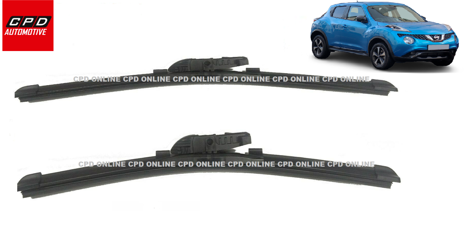 FOR Nissan Juke Hatchback 2011-17 Front FLAT Aero Wiper Blades 22"+14" Wipers