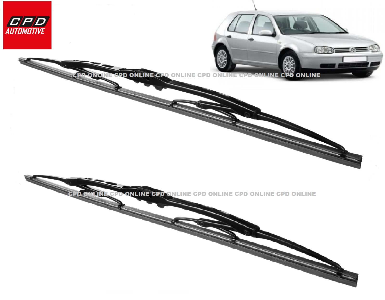 VW Golf MK4 Hatchback 1997-2001 Front Hook Metal Wiper Blades 21"+19" Wipers
