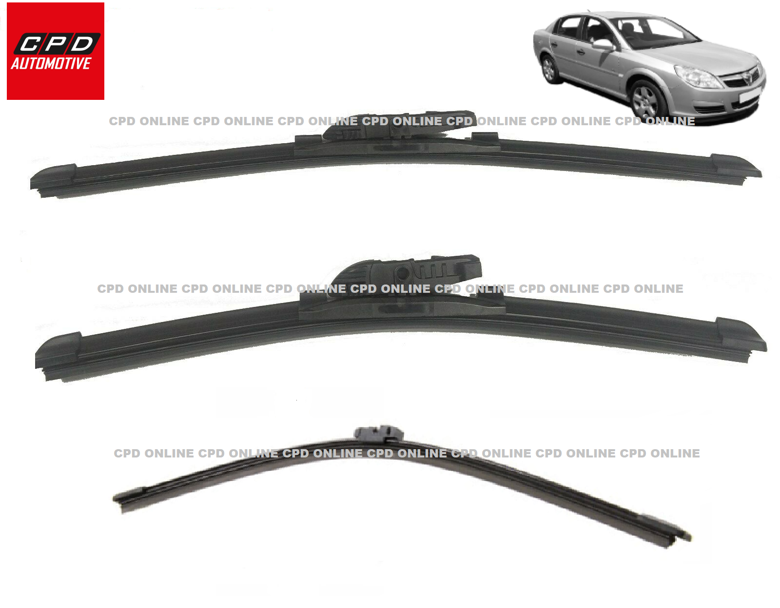 Vauxhall Vectra MK3 2005-ON Hatchback Front+Rear Wiper Blades 24"+18"+16" Wipers
