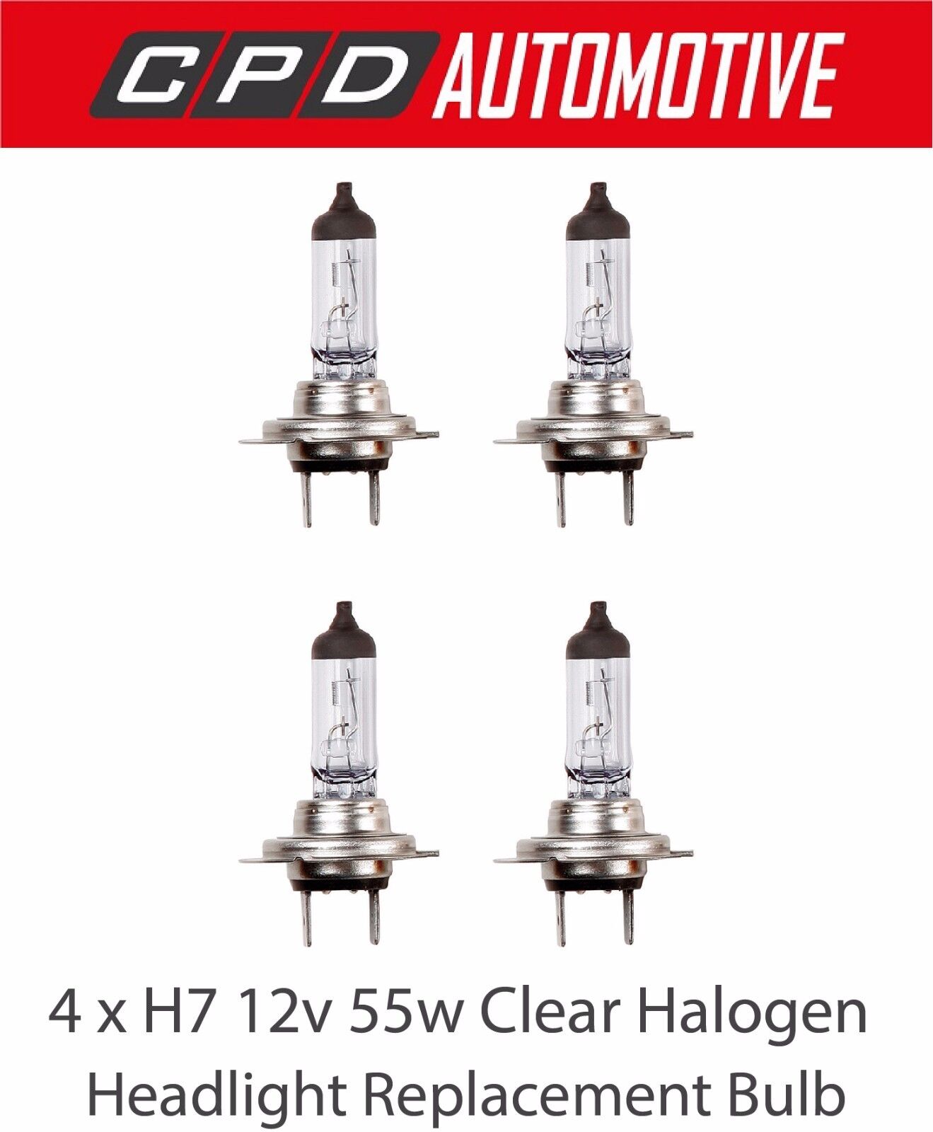 4 x H7 HALOGEN HEADLAMP HEADLIGHT CAR VAN BULBS 477 499 12V 55W NEW 2PIN BULB