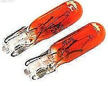 2 x CAR DASH LIGHTS BULBS CAPLESS AMBER 286 (T5) 12V 1.2W ORANGE INTERIOR BULB