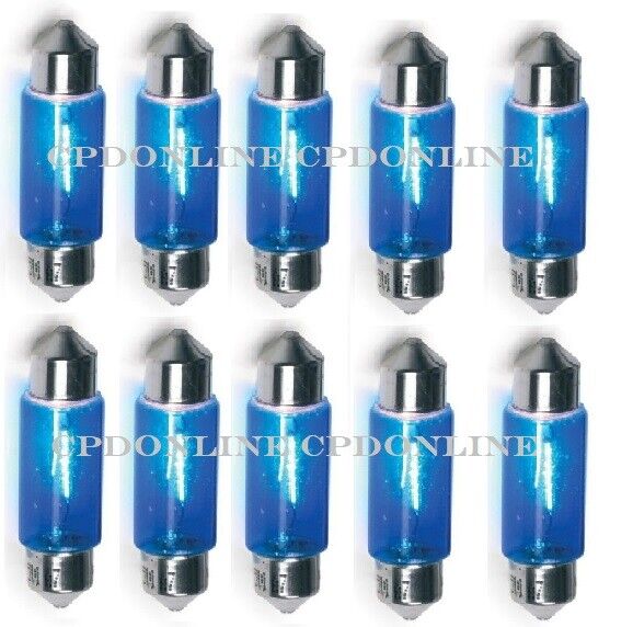 10 x 269 12V 5W C5W (T11 x 31mm) BLUE XENON LOOK FESTOON INTERIOR BULB BULBS CAR