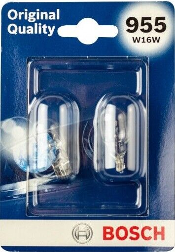 2 X BOSCH CLEAR BULB 955 921 W16W 12V REAR HIGH LEVEL BRAKE LIGHT BULBS T15 16W