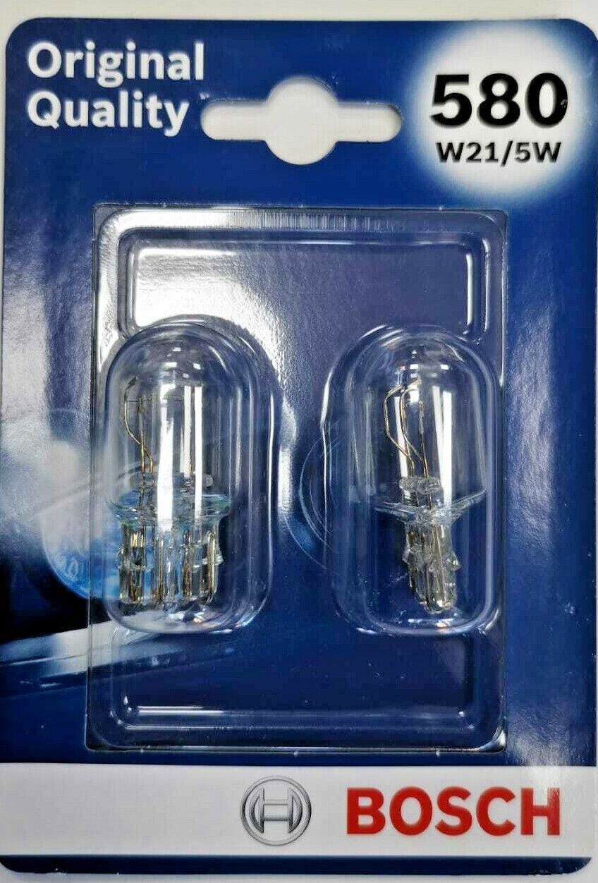 BOSCH BULBS LIGHT REAR BRAKE BULB T20 580 21/5W 12V LARGE CAPLESS TWIN PACK DRL