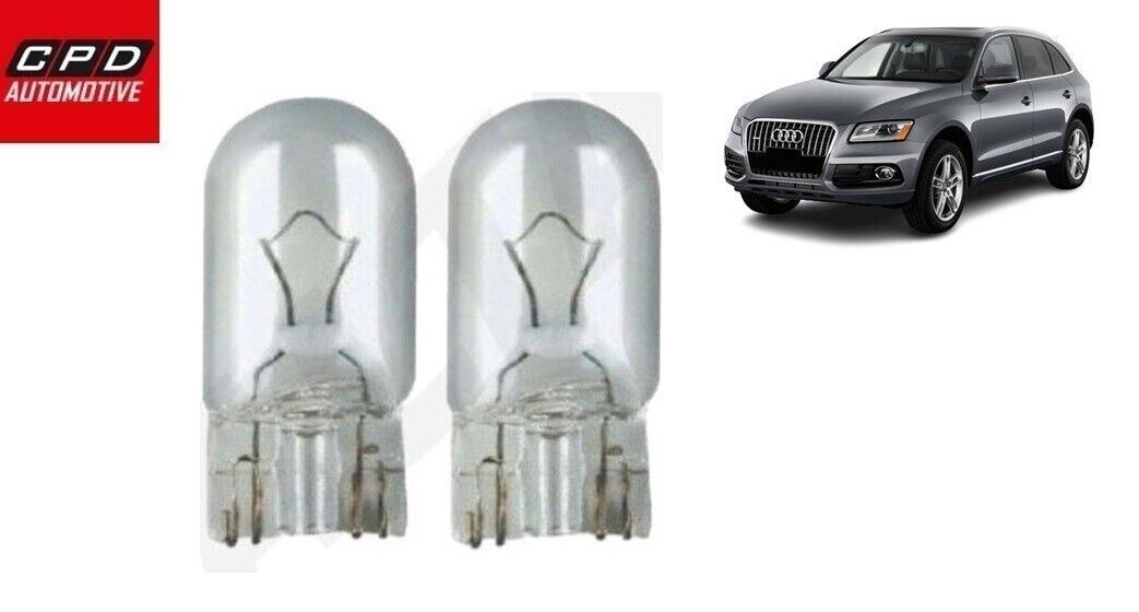 Audi Q5 (2008-17) 12V 5W NUMBER PLATE BULB BULBS PUSH-IN WEDGE CLEAR PAIR