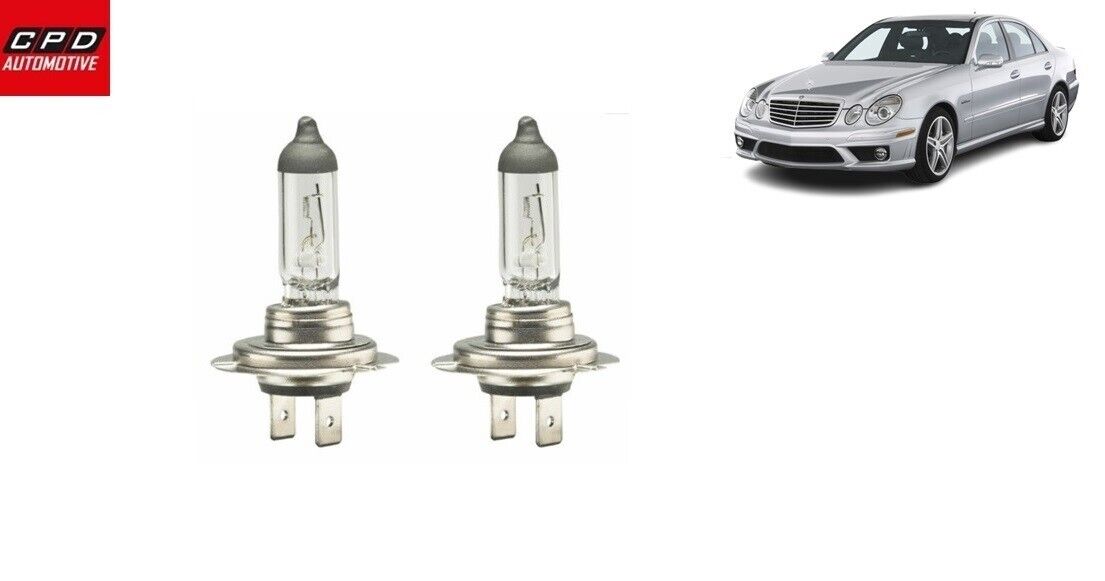 Mercedes E-Class Saloon 2003-2009 CLEAR HEADLAMP HEADLIGHTS HALOGEN BULBS PAIR