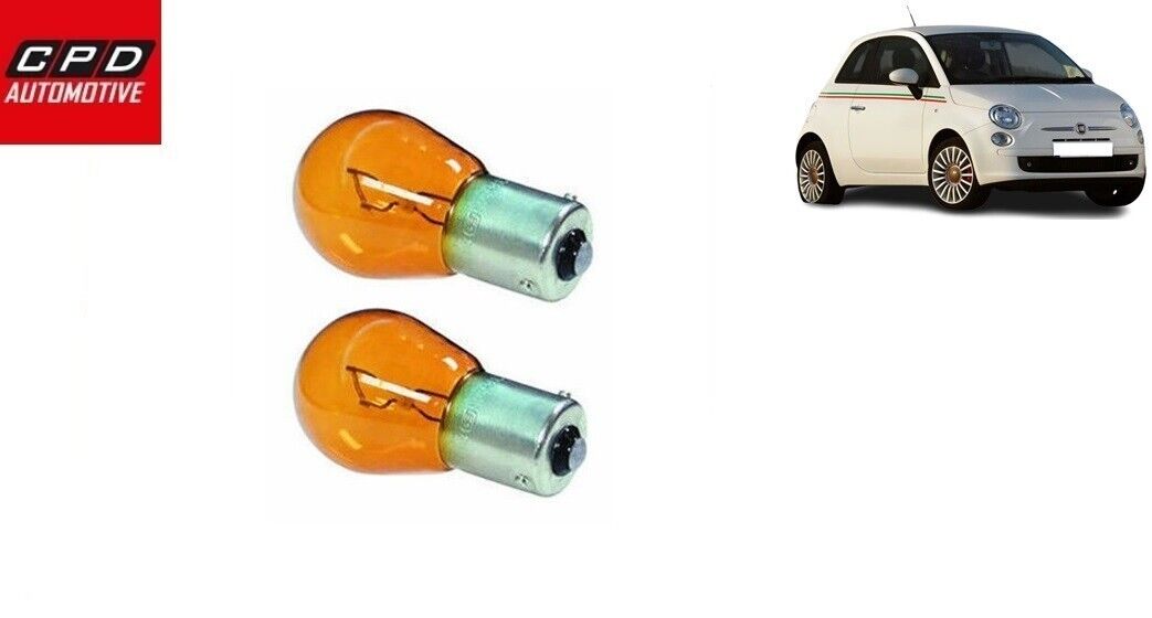 Fiat 500 2007-Onwards REAR INDICATOR ORANGE AMBER BULB LIGHT BULBS PAIR